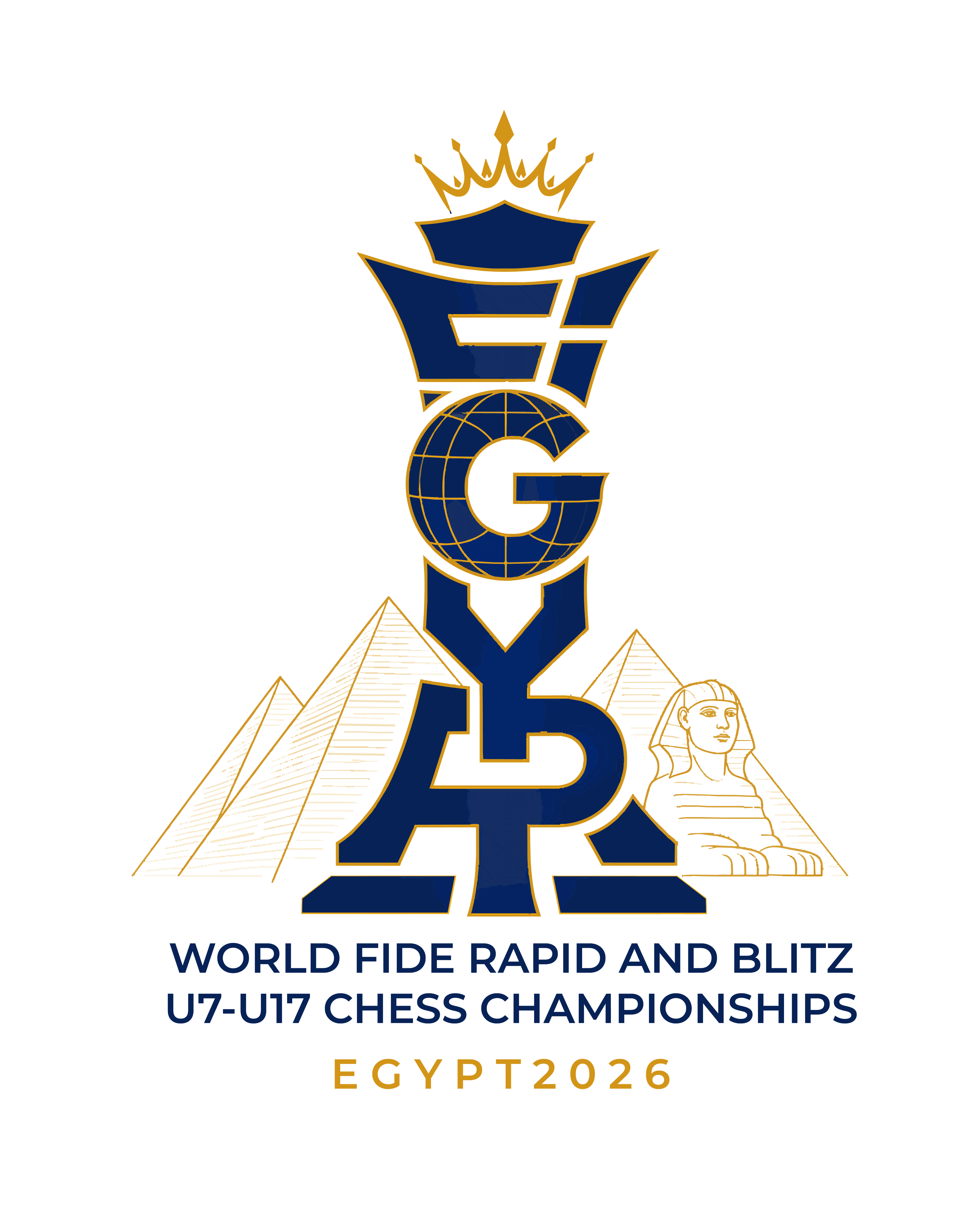 2026 FIDE World Rapid and Blitz U7-U17 Chess Championships, official Egypt 2026 emblem